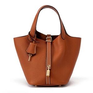 Tan Leather Tote Bag